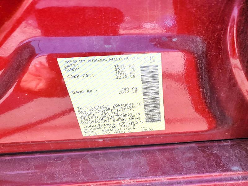 2015 Nissan Altima მანქანა იყიდება აუქციონზე, vin: 1N4AL3APXFN375615, აუქციონის ნომერი: 55527566