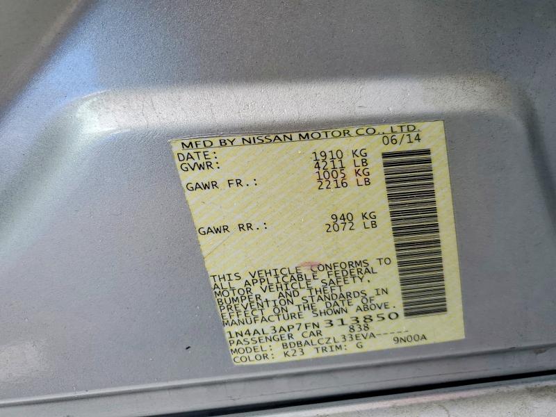 Продаж на аукціоні авто 2015 Nissan Altima, vin: 1N4AL3AP7FN313850, номер лоту: 54607466
