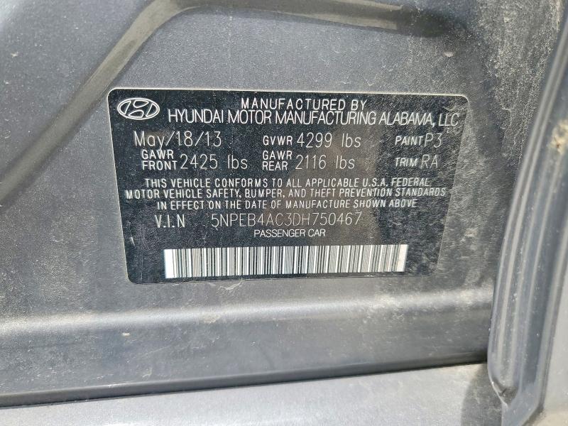 Aukcja sprzedaży 2013 Hyundai Sonata, vin: 5NPEB4AC3DH750467, numer aukcji: 54670216