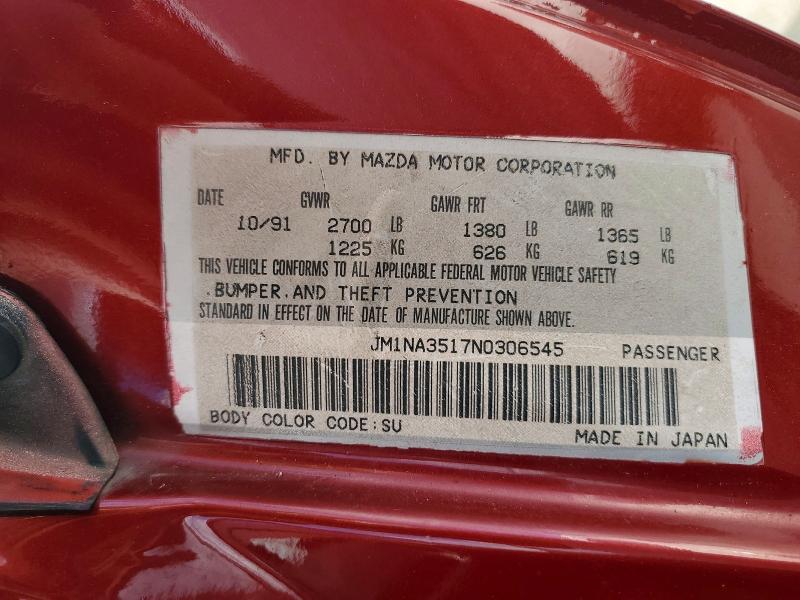 Aukcja sprzedaży 1992 Mazda Mx-5 Miata, vin: JM1NA3517N0306545, numer aukcji: 52155686