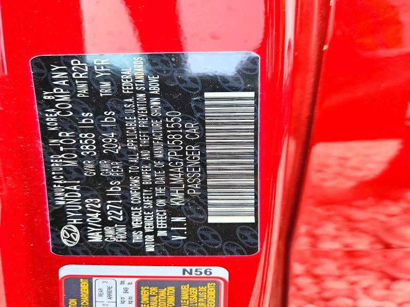 54505006 :رقم المزاد ، KMHLM4AG7PU581550 vin ، 2023 Hyundai Elantra مزاد بيع