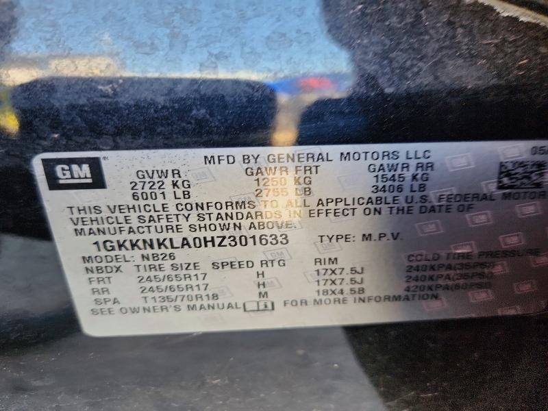 Продаж на аукціоні авто 2017 Gmc Acadia, vin: 1GKKNKLA0HZ301633, номер лоту: 53186646