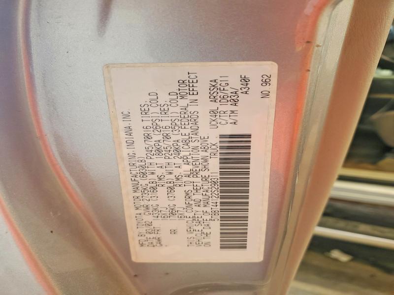 2002 Toyota Tundra მანქანა იყიდება აუქციონზე, vin: 5TBBT44122S290311, აუქციონის ნომერი: 55373456