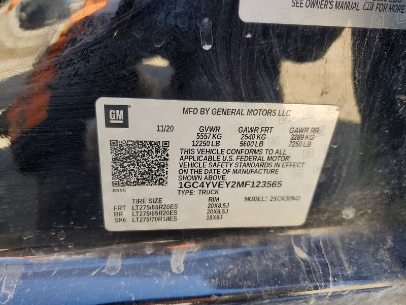 Продажа на аукционе авто 2021 Chevrolet Silverado, vin: 1GC4YVEY2MF123565, номер лота: 46762746