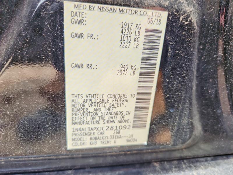Aukcja sprzedaży 2018 Nissan Altima, vin: 1N4AL3APXJC281092, numer aukcji: 53849706