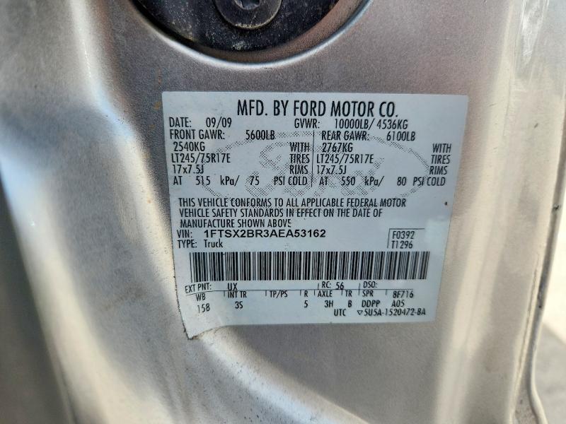 53955076 :رقم المزاد ، 1FTSX2BR3AEA53162 vin ، 2010 Ford F250 مزاد بيع