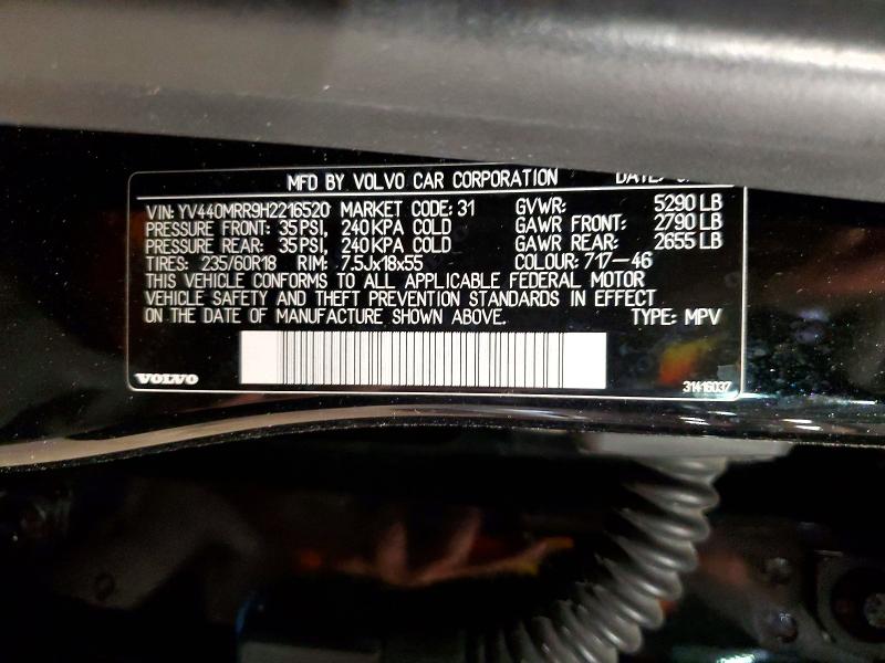 Aukcja sprzedaży 2017 Volvo Xc60, vin: YV440MRR9H2216520, numer aukcji: 54077436