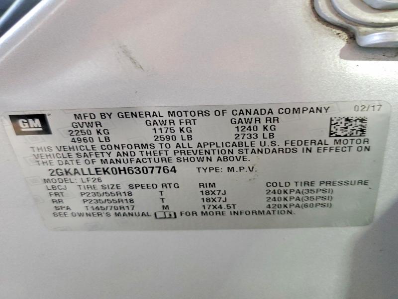 Продаж на аукціоні авто 2017 Gmc Terrain, vin: 2GKALLEK0H6307764, номер лоту: 54241506