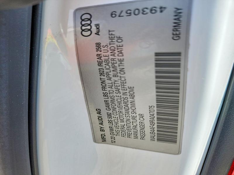 53669686 :رقم المزاد ، WAUB4AF49RA047075 vin ، 2024 Audi S4 مزاد بيع