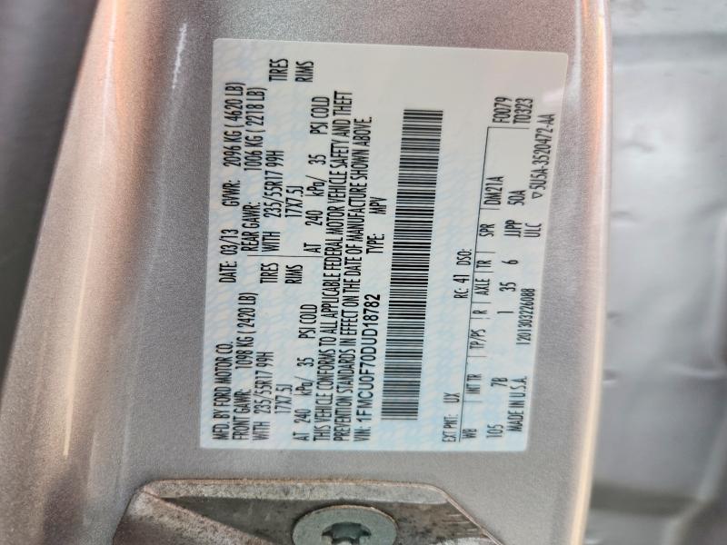 Aukcja sprzedaży 2013 Ford Escape, vin: 1FMCU0F70DUD18782, numer aukcji: 48700006