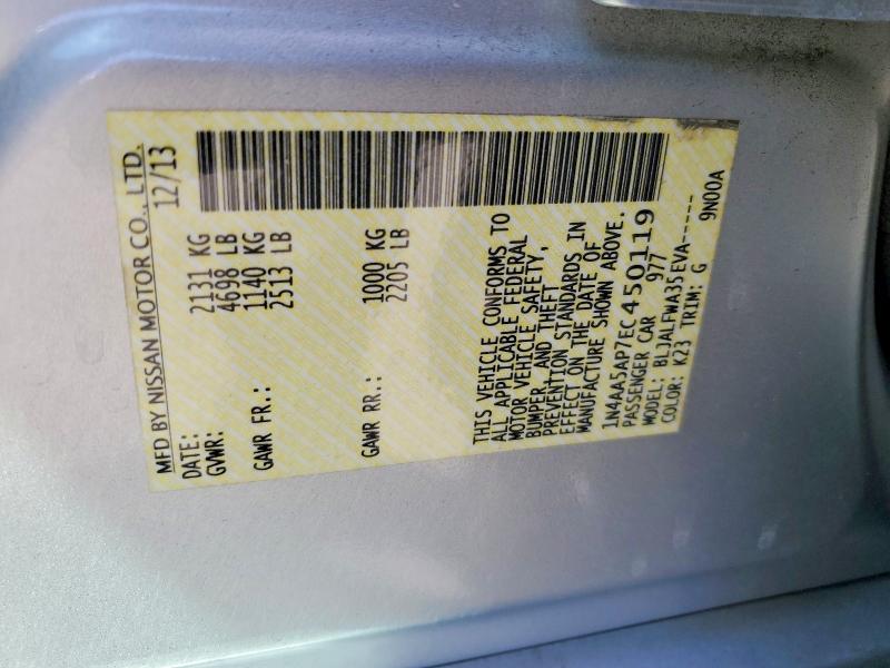 2014 Nissan Maxima მანქანა იყიდება აუქციონზე, vin: 1N4AA5AP7EC450119, აუქციონის ნომერი: 54307306