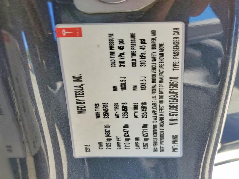 Aukcja sprzedaży 2018 Tesla Model 3, vin: 5YJ3E1EA9JF158510, numer aukcji: 53267376