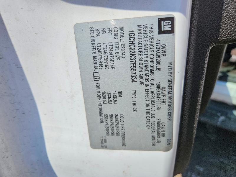 Продажа на аукционе авто 2007 Chevrolet Silverado, vin: 1GCHC23K37F557334, номер лота: 52765756