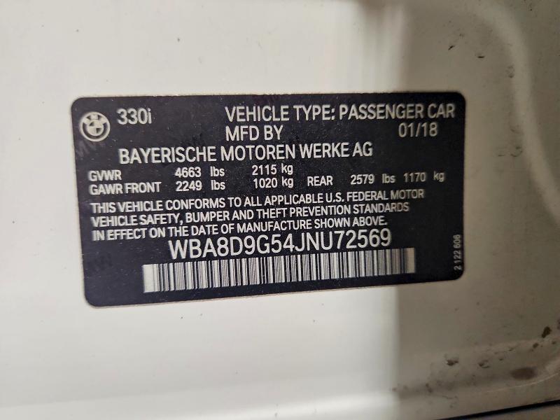 Продаж на аукціоні авто 2018 Bmw 330, vin: WBA8D9G54JNU72569, номер лоту: 54437416