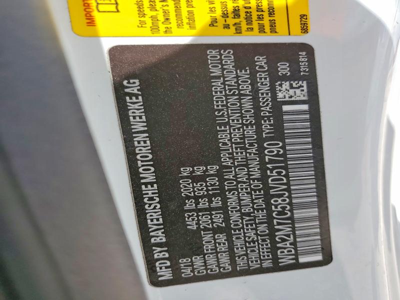 Продажа на аукционе авто 2018 Bmw 230i, vin: WBA2M7C58JVD51790, номер лота: 54539376
