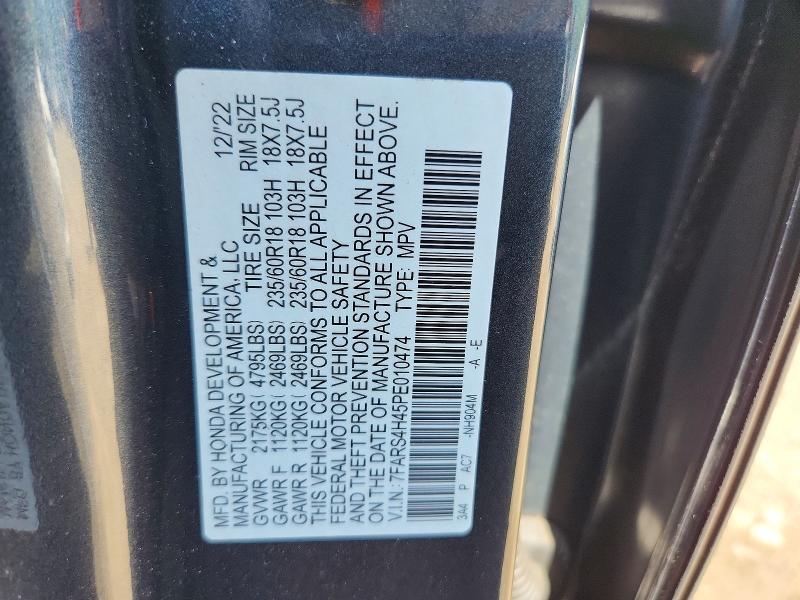 54138246 :رقم المزاد ، 7FARS4H45PE010474 vin ، 2023 Honda Cr-v مزاد بيع