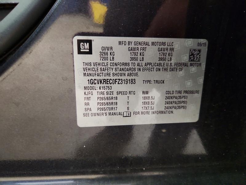 Продаж на аукціоні авто 2015 Chevrolet Silverado, vin: 1GCVKREC0FZ319183, номер лоту: 54345126