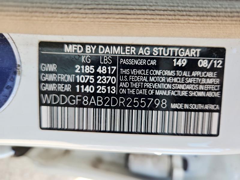 Aukcja sprzedaży 2013 Mercedes-benz C, vin: WDDGF8AB2DR255798, numer aukcji: 55192786