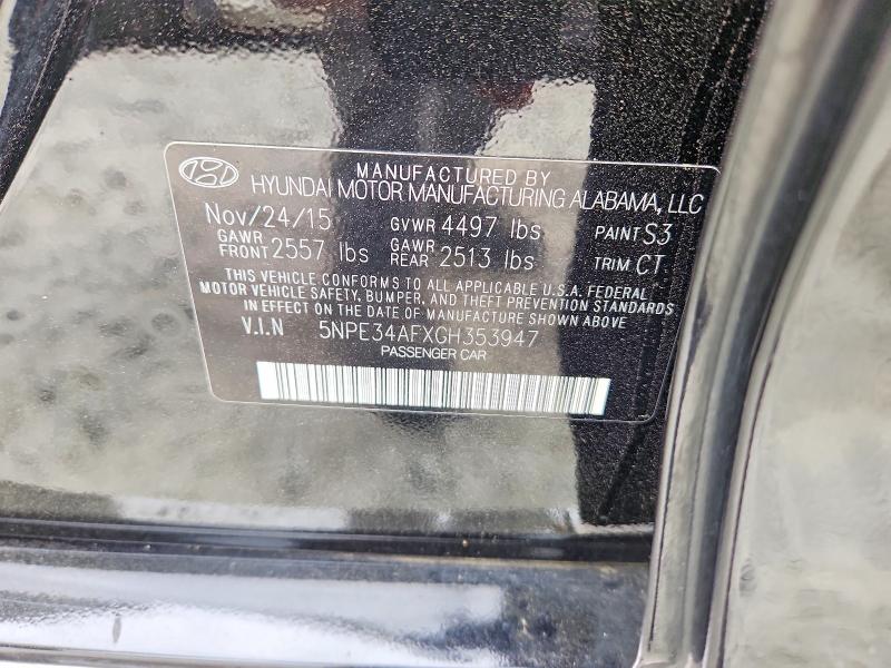 Продаж на аукціоні авто 2016 Hyundai Sonata, vin: 5NPE34AFXGH353947, номер лоту: 51254026