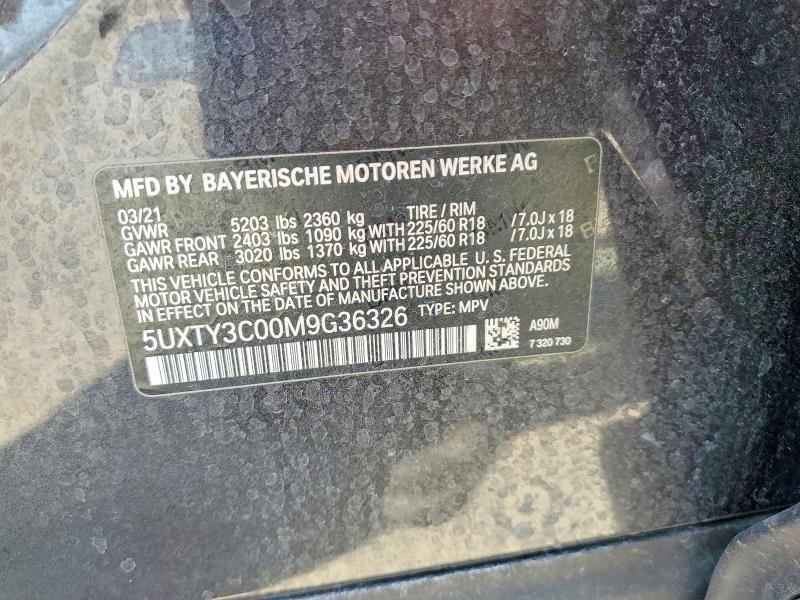 Продажа на аукционе авто 2021 Bmw X3, vin: 5UXTY3C00M9G36326, номер лота: 53089216