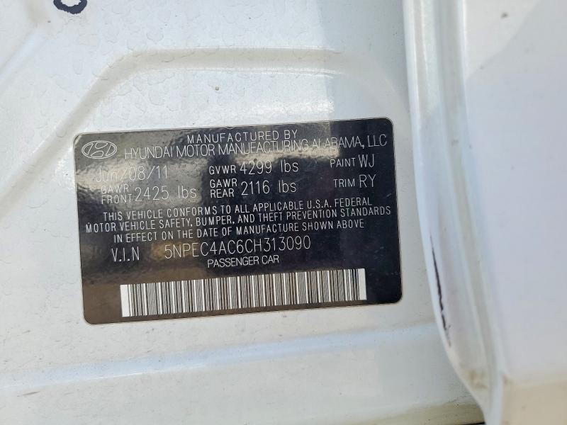 Продажа на аукционе авто 2012 Hyundai Sonata, vin: 5NPEC4AC6CH313090, номер лота: 54661496