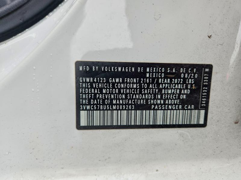 54593996 :رقم المزاد ، 3VWC57BU5LM089263 vin ، 2020 Volkswagen Jetta مزاد بيع