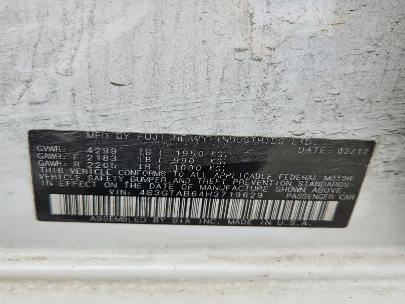 54087136 :رقم المزاد ، 4S3GTAB64H3719629 vin ، 2017 Subaru Impreza مزاد بيع