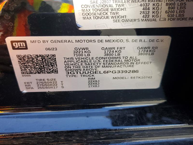 Продаж на аукціоні авто 2023 Gmc Sierra, vin: 3GTUUGEL6PG339286, номер лоту: 53125006