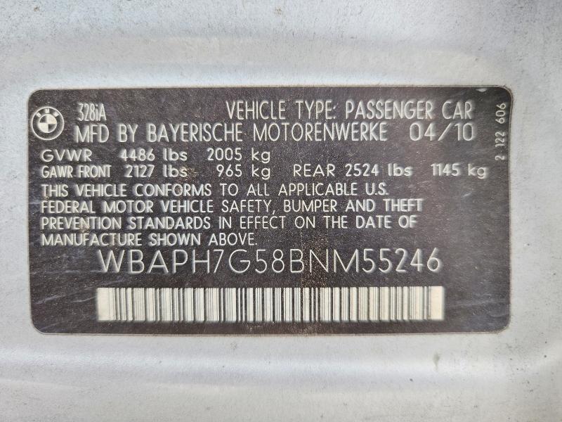 Продажа на аукционе авто 2011 Bmw 328, vin: WBAPH7G58BNM55246, номер лота: 54075826