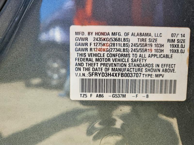 Aukcja sprzedaży 2015 Acura Mdx, vin: 5FRYD3H4XFB003707, numer aukcji: 52758436