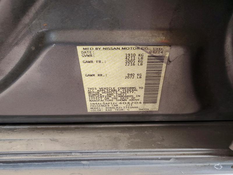 2014 Nissan Altima მანქანა იყიდება აუქციონზე, vin: 1N4AL3AP1EC404204, აუქციონის ნომერი: 54633066