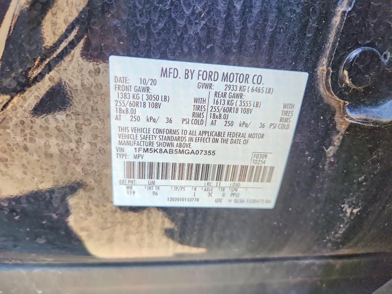 Aukcja sprzedaży 2021 Ford Explorer, vin: 1FM5K8AB5MGA07355, numer aukcji: 51677836