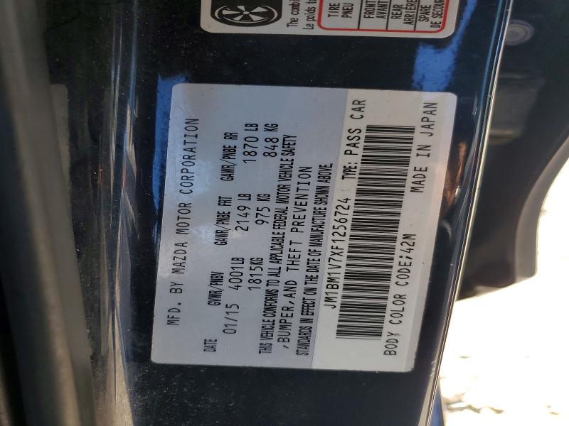 Продажа на аукционе авто 2015 Mazda 3, vin: JM1BM1V7XF1256724, номер лота: 52679866
