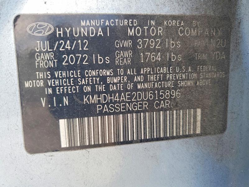 Aukcja sprzedaży 2013 Hyundai Elantra, vin: KMHDH4AE2DU615896, numer aukcji: 54433846
