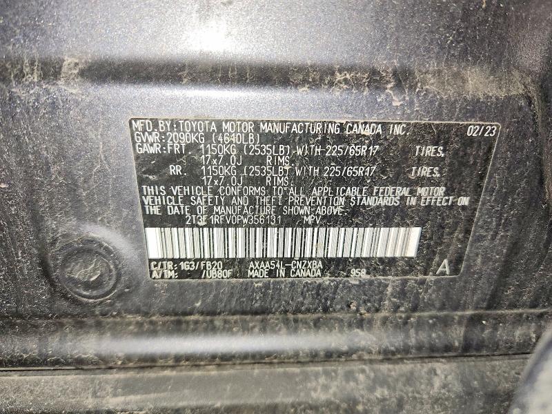 2023 Toyota Rav4 მანქანა იყიდება აუქციონზე, vin: 2T3F1RFV0PW356131, აუქციონის ნომერი: 53431466