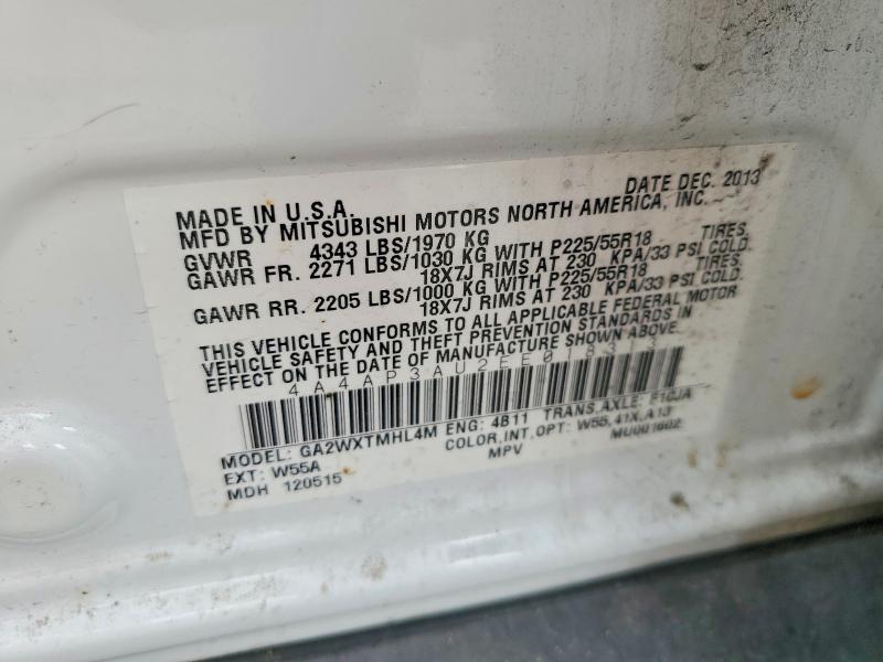Aukcja sprzedaży 2014 Mitsubishi Outlander Sport, vin: 4A4AP3AU2EE018313, numer aukcji: 52903066