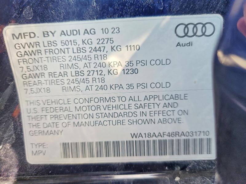 Продаж на аукціоні авто 2024 Audi A4 Allroad, vin: WA18AAF46RA031710, номер лоту: 54467296