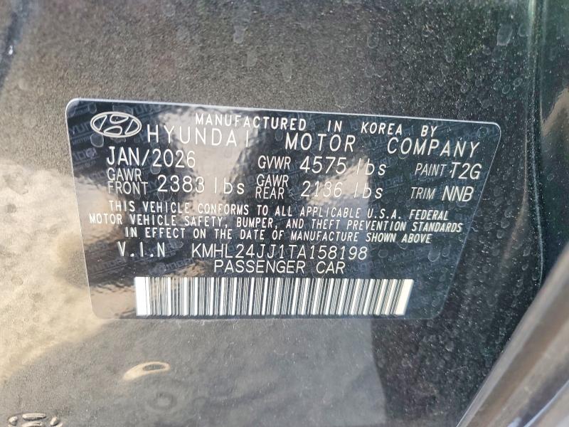2026 Hyundai Sonata Hybrid მანქანა იყიდება აუქციონზე, vin: KMHL24JJ1TA158198, აუქციონის ნომერი: 53821216