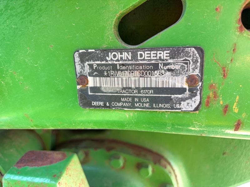 55203946 :رقم المزاد ، 1RW6170RTCD001583 vin ، 2012 John Deere 6170r مزاد بيع