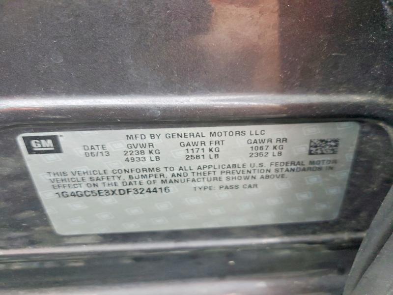 2013 Buick Lacrosse მანქანა იყიდება აუქციონზე, vin: 1G4GC5E3XDF324416, აუქციონის ნომერი: 54331576