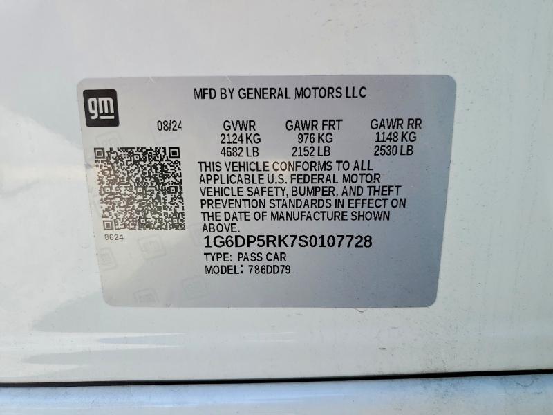 53582236 :رقم المزاد ، 1G6DP5RK7S0107728 vin ، 2025 Cadillac Ct5 مزاد بيع