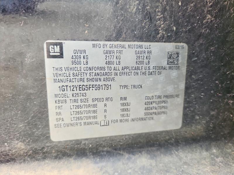 Продаж на аукціоні авто 2015 Gmc Sierra, vin: 1GT12YEG5FF591791, номер лоту: 54113266