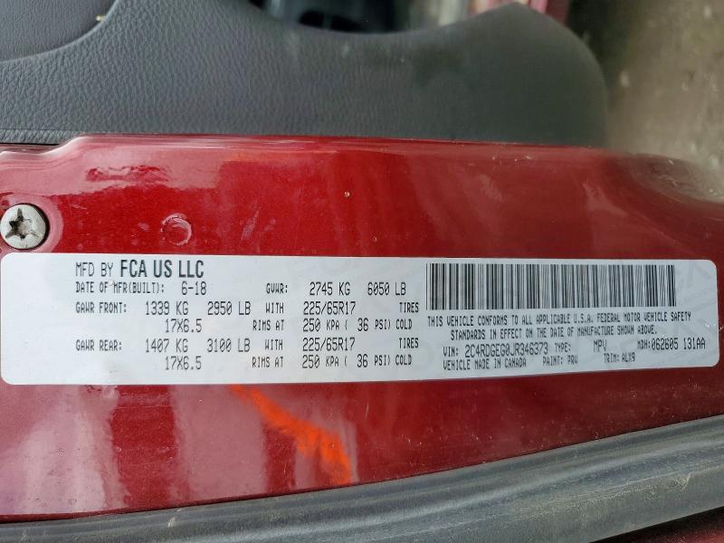 Aukcja sprzedaży 2018 Dodge Grand Caravan, vin: 2C4RDGEG0JR346373, numer aukcji: 54065196