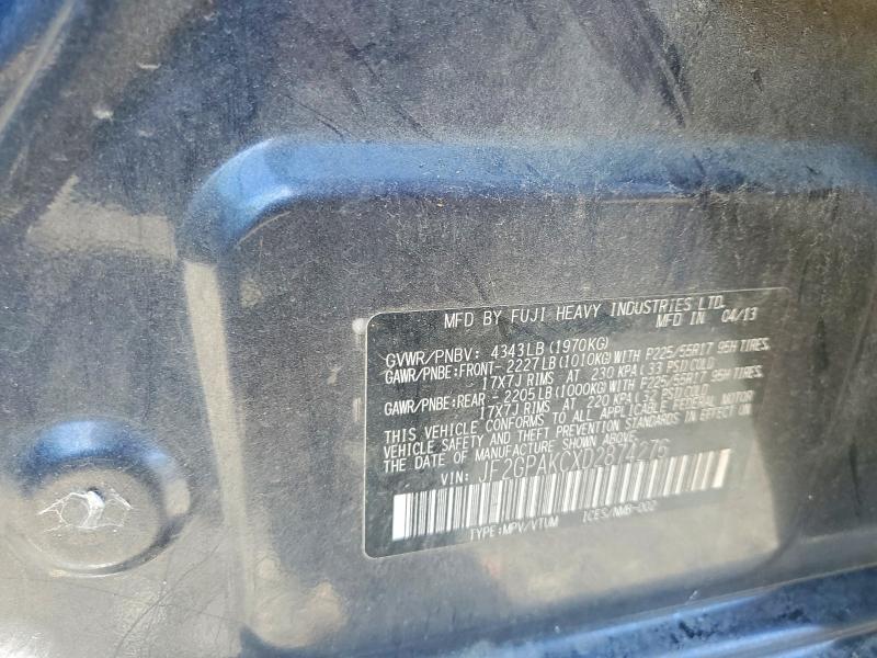 52556766 :رقم المزاد ، JF2GPAKCXD2874276 vin ، 2013 Subaru Xv Crosstrek مزاد بيع