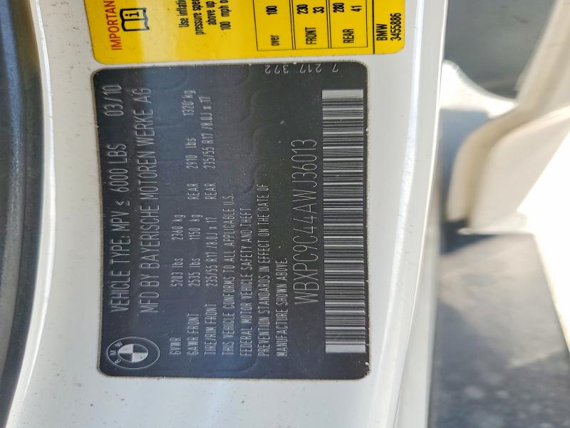 Aukcja sprzedaży 2010 Bmw X3, vin: WBXPC9C44AWJ36013, numer aukcji: 55436276
