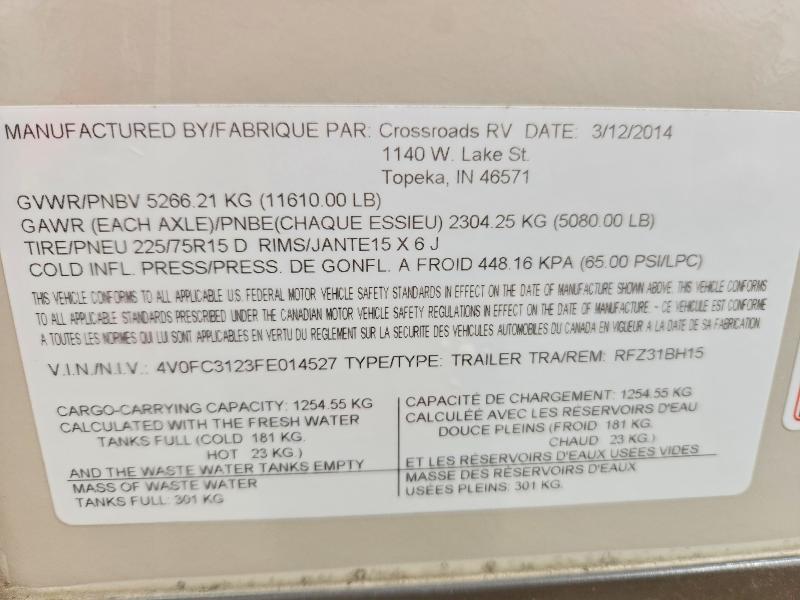 Продажа на аукционе авто 2015 Cross Roads Recreational Vehicle (rv), vin: 4V0FC3123FE014527, номер лота: 50115066
