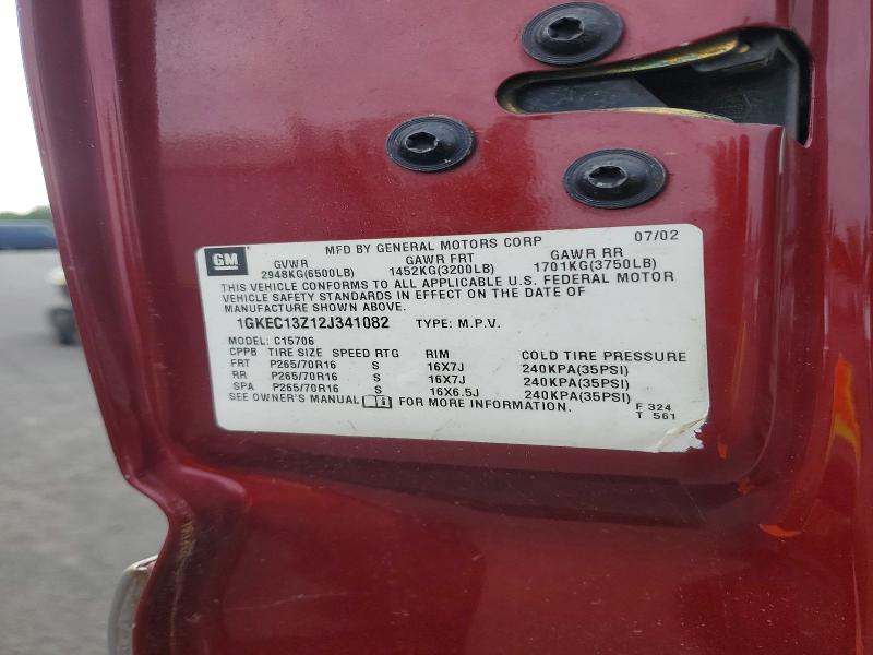 2002 Gmc Yukon მანქანა იყიდება აუქციონზე, vin: 1GKEC13Z12J341082, აუქციონის ნომერი: 52356526