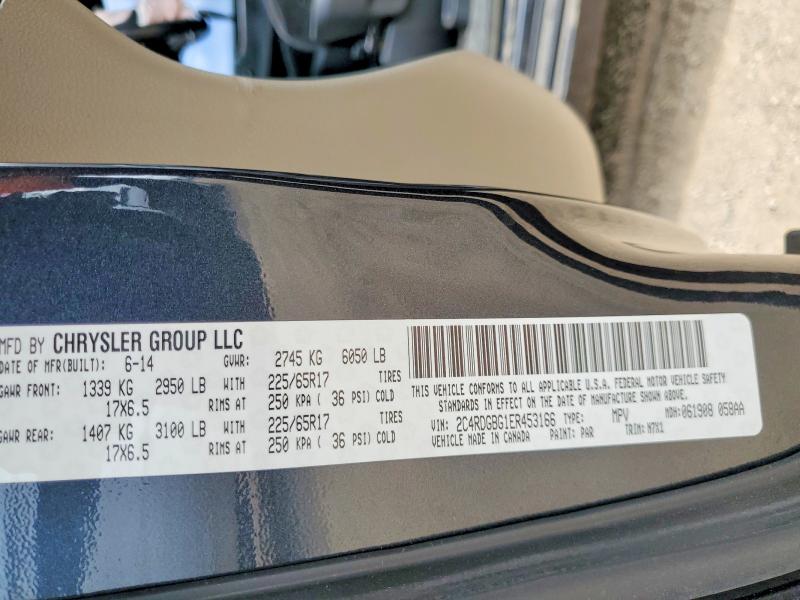2014 Dodge Grand Caravan მანქანა იყიდება აუქციონზე, vin: 2C4RDGBG1ER453166, აუქციონის ნომერი: 52084316