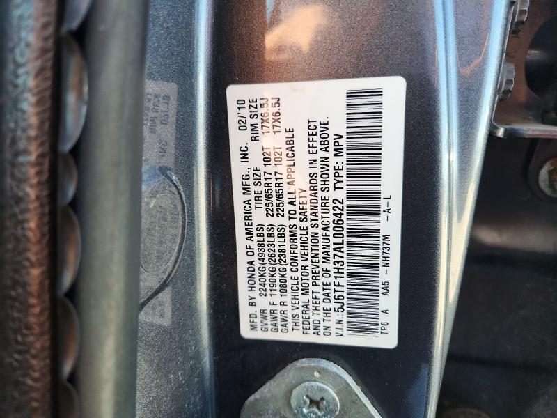 Продажа на аукционе авто 2010 Honda Accord Crosstour, vin: 5J6TF1H37AL006422, номер лота: 52713436