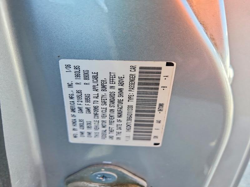 Aukcja sprzedaży 2006 Honda Accord, vin: 1HGCM71396A011330, numer aukcji: 54841426